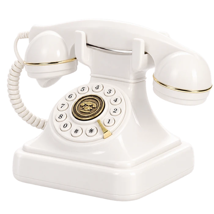 Téléphone blanc de livre d'or audio